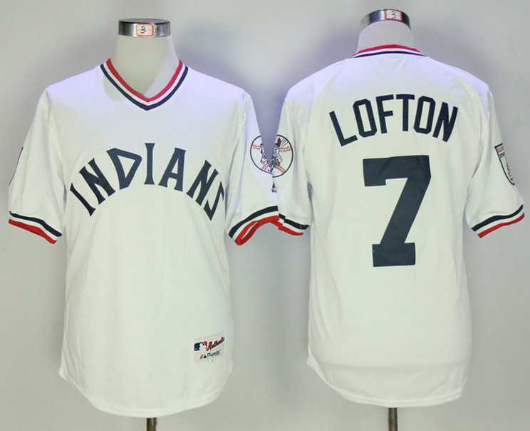 Cleveland Indians #7 Kenny Lofton White Throwback Jersey,We sell and wholesale Cleveland Indians #7 Kenny Lofton White Throwback Jersey on line form chian!